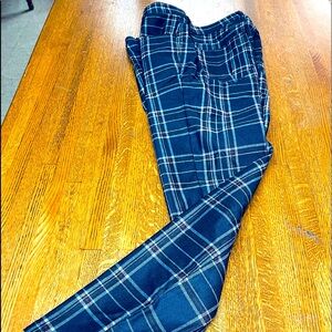 Zara Men’s Blue Checked Stretch Dress Pants